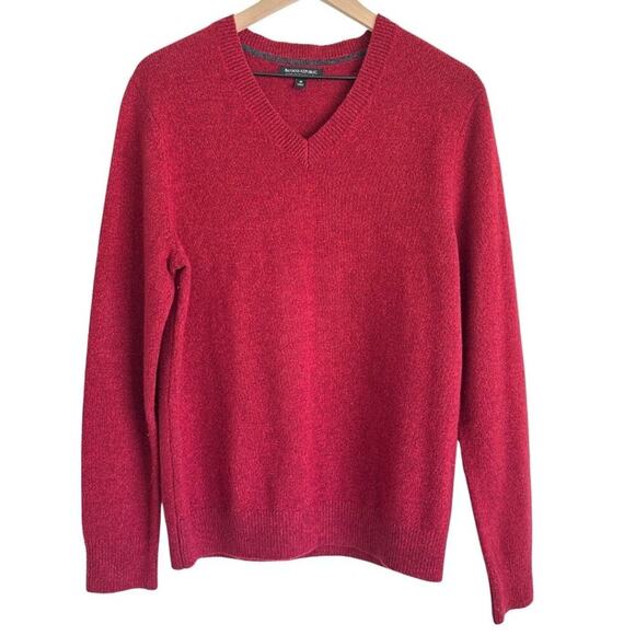 Banana Republic V-Neck Merino Wool Sweater Red M - Picture 1 of 6
